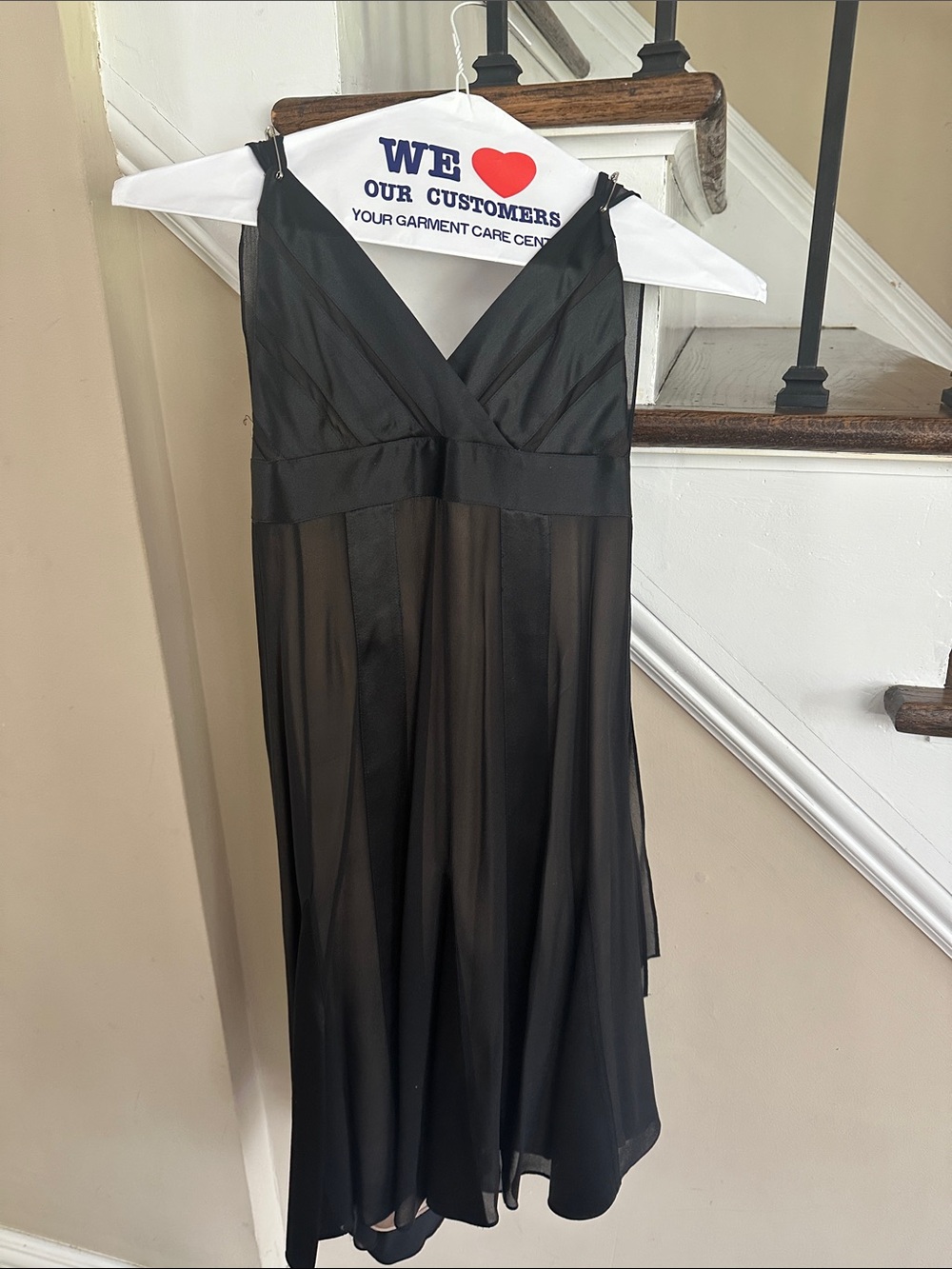 BCBGMaxAzria Black Sheer Midi Slip Dress
